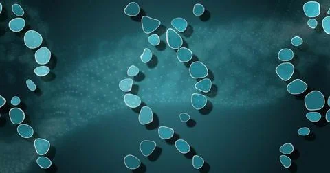 Floating central chain of round turquoise pebbles in digital art, with white  Stock Illustration