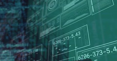 Floating central numeric panel displaying 6206-373-5 Illustrazione stock