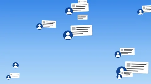 Floating Chat Bubbles And Profile Icons Social Media Animation Stock Footage 343732942