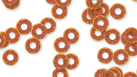 Floating Chocolate Glazed Donuts Animation on White Background Stock Footage 340759396