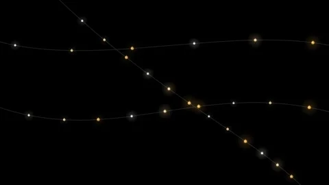 Floating Christmas String Light Overlay 4K Stock Footage 345706045