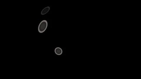 Floating circles against a black background with soft edges Stock Footage 338415418