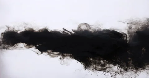 Floating Cloud Of Black Ink Stock Footage 170606108