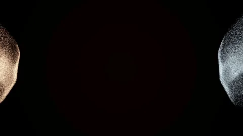 A floating cloud of dust particles collides, isolated against a black background Video stock 108675157