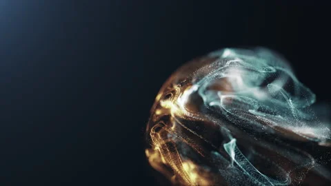 A floating cloud of dust particles collides, isolated against a black background Stock Footage 131866277