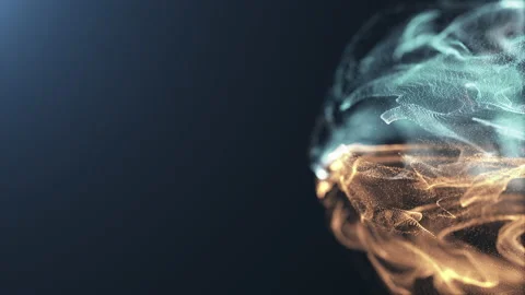 A floating cloud of dust particles collides, isolated against a black background Stock Footage 132026282