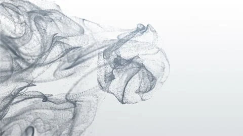 A floating cloud of dust particles collides, isolated against a black background Stock Footage 132027136