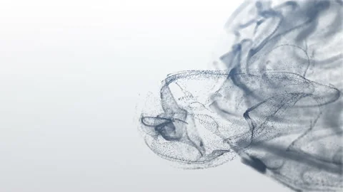 A floating cloud of dust particles collides, isolated against a black background Stock Footage 132122772