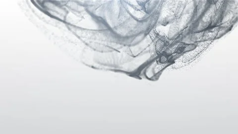 A floating cloud of dust particles collides, isolated against a black background Stock Footage 132123084