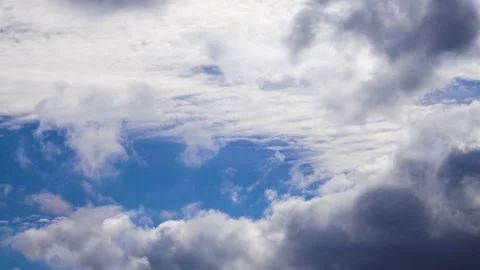 Floating clouds across the blue sky, time lapse Stock Footage 276115613