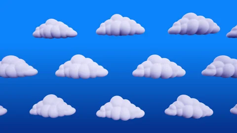 Floating Clouds on a Bright Blue Sky Stock Footage 312725195