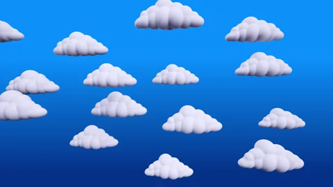 Floating Clouds on a Bright Blue Sky Stock Footage 312725454