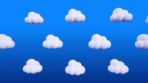 Floating Clouds on a Bright Blue Sky 库存影片 312728444