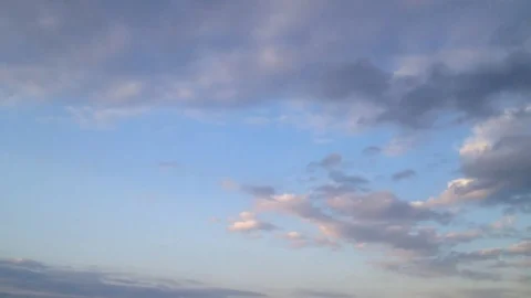 Floating clouds in the evening sky - TimeLapse Stock Footage 80463825