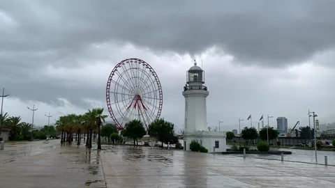 Floating clouds over the city of Batumi Stock Footage 162215292