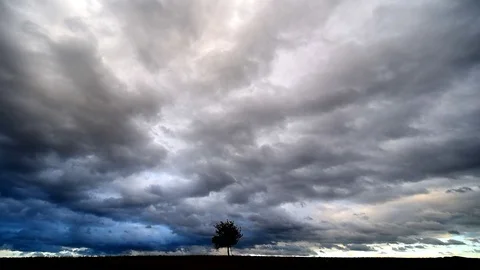 Floating clouds in the sky before the storm Stock Footage 95480832