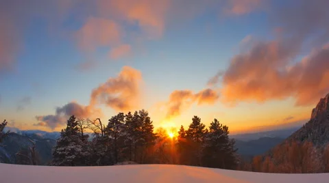 Floating clouds at sunset Stock Footage 50389637
