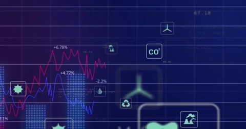 Floating code snippets appearing causing icons fading with red and blue lines Stock Footage 319783336