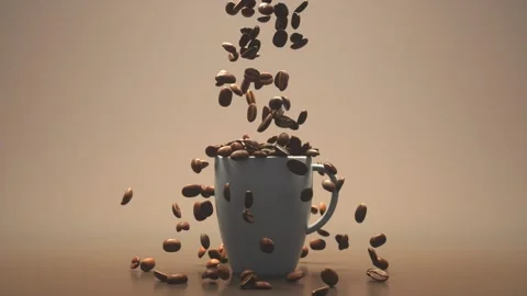 Floating Coffee Beans Stock Footage 143793919