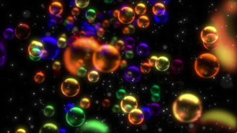 Floating Colorful Air Bubbles In Space Video stock 279910854