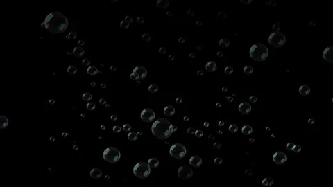 Floating Colorful Bubbles over black background -4k Seamless Loop Stockbeeldmateriaal 265121438