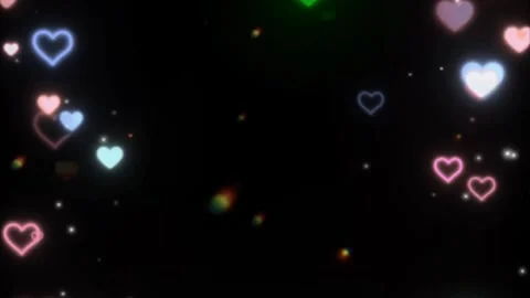 Floating Colorful Digital Hearts Frame 4K Overlay Video Effect Stock Footage 289913190