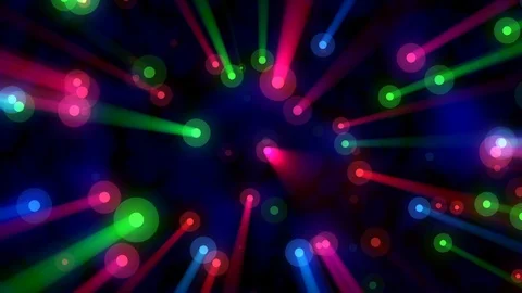 Floating Colorful Glowing Dots Rays Blue Abstract Motion Background Loop 2 Video stock 101236670