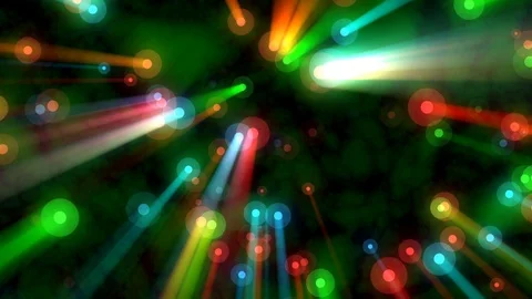 Floating Colorful Glowing Dots Rays Green Abstract Motion Background Loop 1 Stock Footage 101237357
