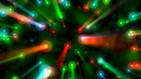 Floating Colorful Glowing Dots Rays Green Abstract Motion Background Loop 2 Stock Footage 101237658