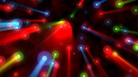 Floating Colorful Glowing Dots Rays Red Abstract Motion Background Loop 1 Stock Footage 101238048