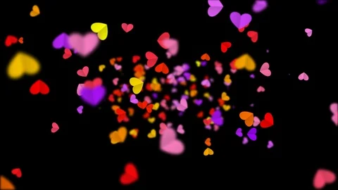 Floating colorful hearts seamless loop with alpha channel isolated. Stock Footage 124250972