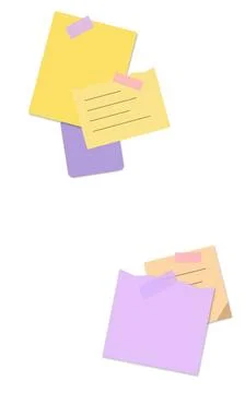 Floating colorful sticky notes with grid and dots 스톡 일러스트