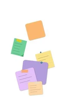 Floating colorful sticky notes with text Stock Illustration