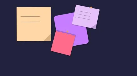 Floating colorful sticky notes with text Stockillustratie