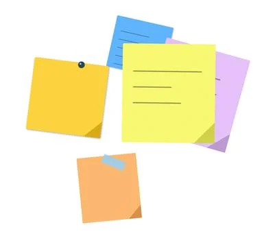 Floating colorful sticky notes on white 스톡 일러스트