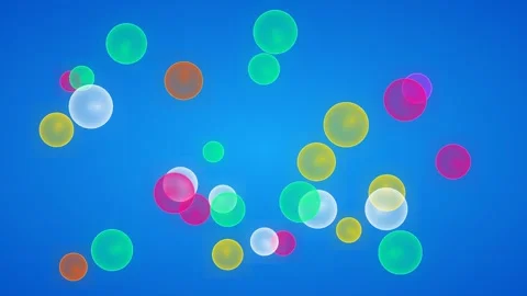 Floating Colorful Translucent Bubbles Animation with Soft Bokeh Effect Stock Footage 340899336