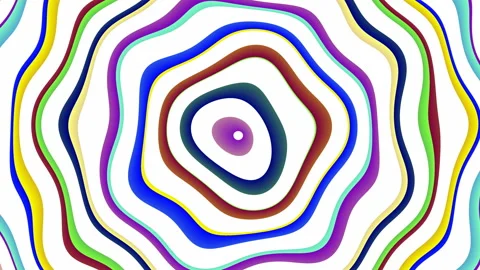 Floating concentric colored lines Stock Footage 134841917
