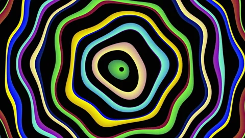 Floating concentric colored lines Stock Footage 134842559