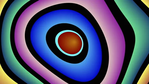 Floating concentric colored lines Stock Footage 134842990