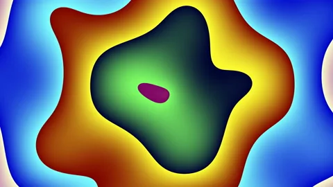 Floating concentric colored lines Stock Footage 134843673