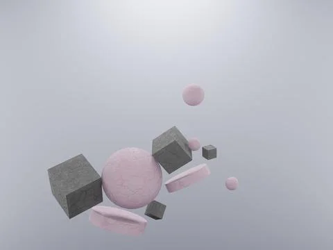 Floating concrete object Stock Illustration