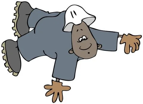 Floating construction worker Stock Illustration