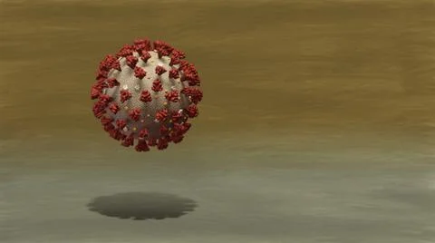 Floating Coronavirus in front of an artistic background, 3D Render Stock Illustration
