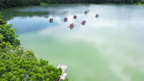 Floating Cottages in Bukidnon Stock Footage 332417581