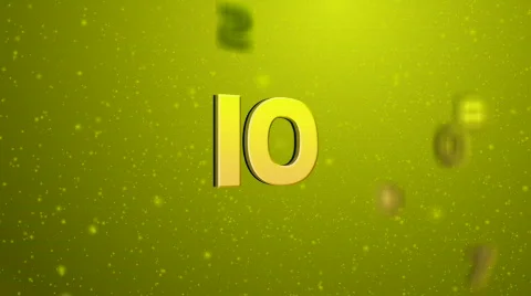 Floating Countdown Green HD1080 Stockbeeldmateriaal 826133