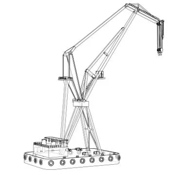 Floating crane. 3d illustration Stock-Illustration