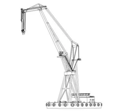 Floating crane. 3d illustration 库存插图
