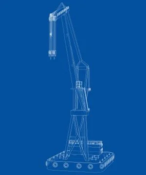 Floating crane. 3d illustration Stock Illustration