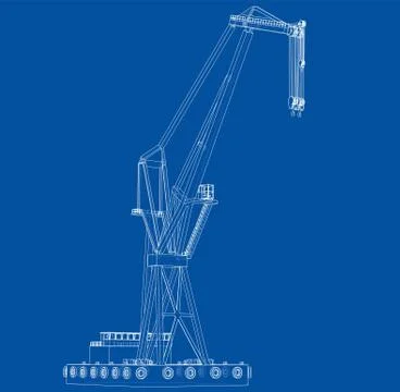 Floating crane. 3d illustration Stock Illustration