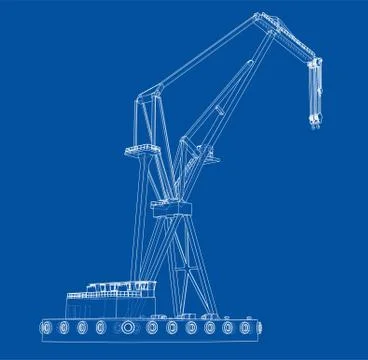 Floating crane. 3d illustration Stock Illustration